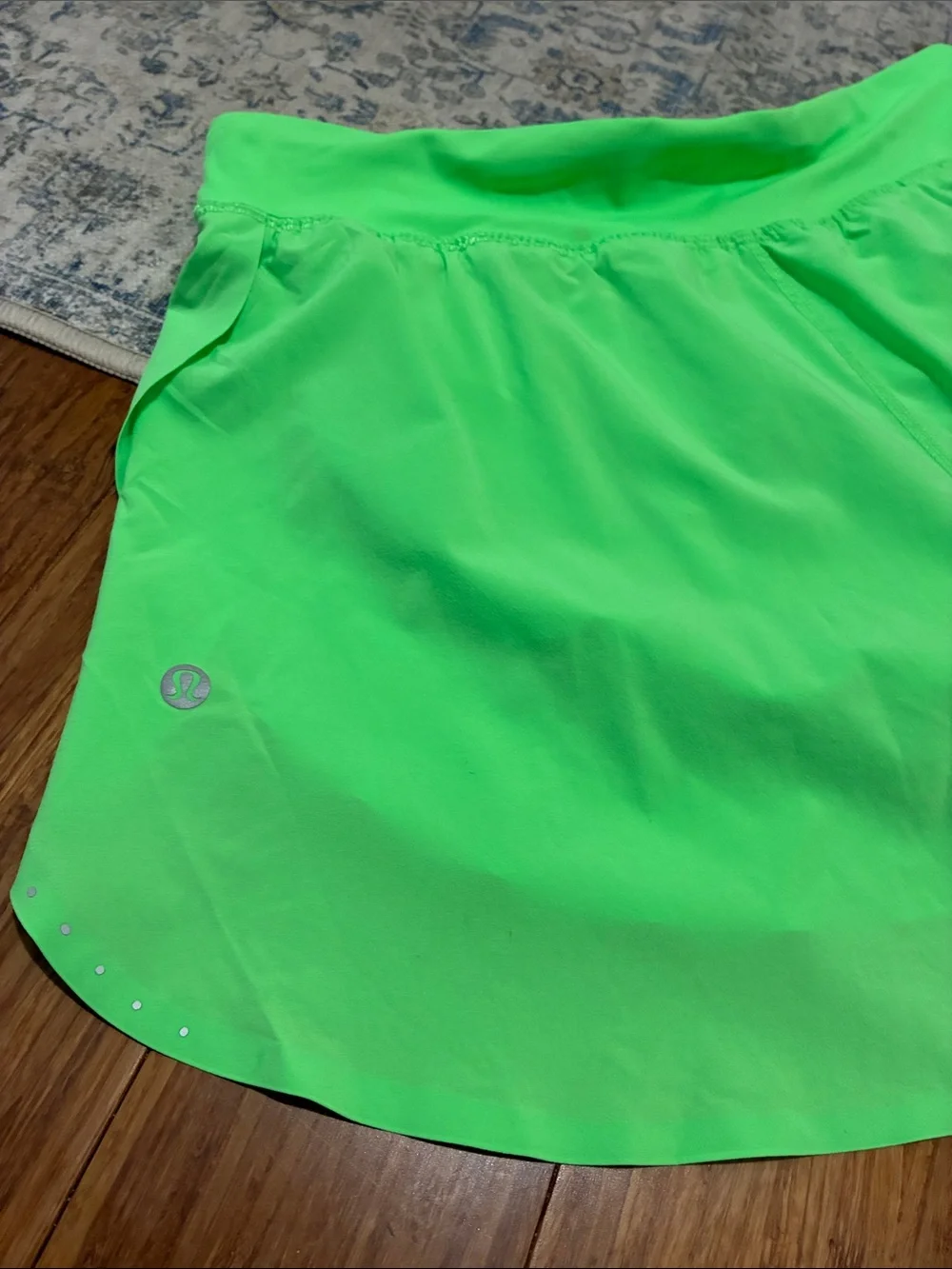 Lululemon Neon Green Women's Athletic Running Shorts - size 8